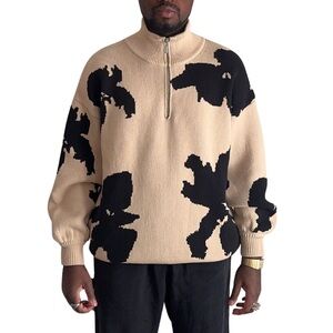 Men's Beige and Black Sweater